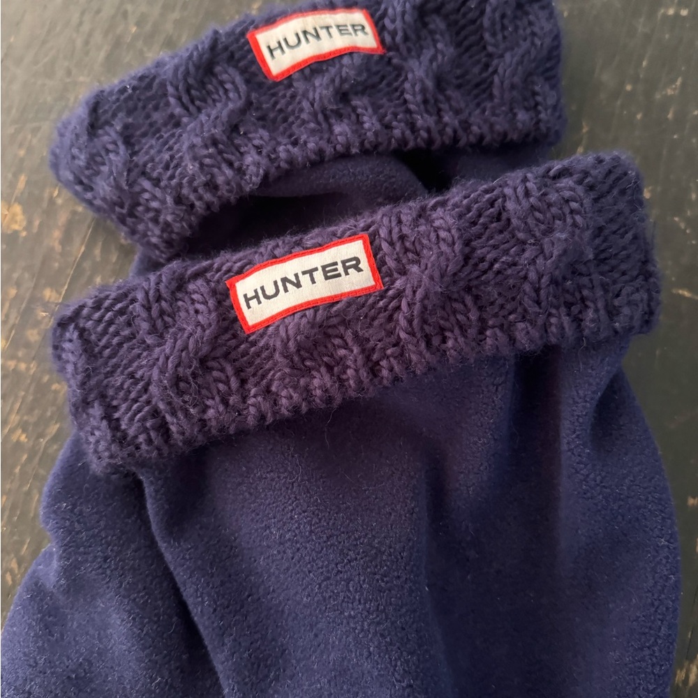Hunter aubergine fleece cable knit cuff tall boot insert